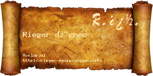 Rieger Ágnes névjegykártya