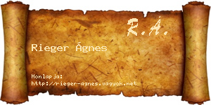 Rieger Ágnes névjegykártya